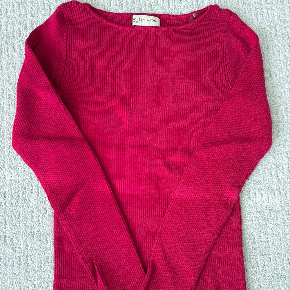 Jones New York Pink Boatneck Sweater Size S